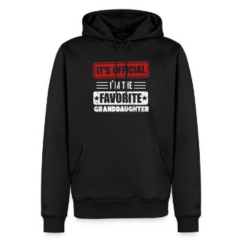 Je suis la petite-fille préférée - Sweat à capuche Premium bio Homme - noir - Devant - Nico (187cm)