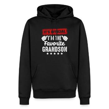 C’est officiel Je suis le petit-fils préféré - Sweat à capuche Premium bio Homme - noir - Devant - Nico (187cm)
