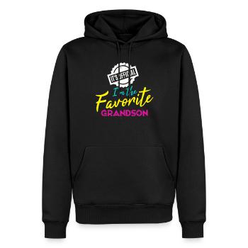 C’est officiel Je suis le petit-fils préféré - Sweat à capuche Premium bio Homme - noir - Devant - Nico (187cm)
