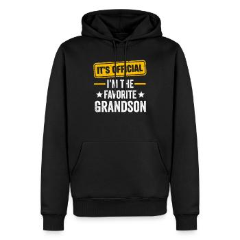 C’est officiel Je suis le petit-fils préféré - Sweat à capuche Premium bio Homme - noir - Devant - Nico (187cm)