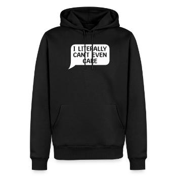 I Literally Cant Even Care - Men’s Premium Organic Hoodie - black - Front - Nico (187cm)