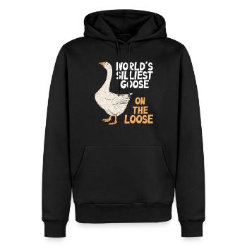 Die dümmste Gans der Welt auf freiem Fuß - Männer Premium Bio Hoodie - Schwarz - Vorne - Nico (187cm)