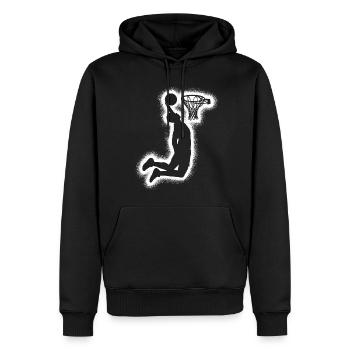 Basketteurs Bball Enfants Garçons Basketball Hommes - Sweat à capuche Premium bio Homme - noir - Devant - Nico (187cm)