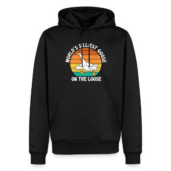 Die dümmste Gans der Welt auf freiem Fuß - Männer Premium Bio Hoodie - Schwarz - Vorne - Nico (187cm)