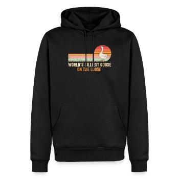 Die dümmste Gans der Welt auf freiem Fuß - Männer Premium Bio Hoodie - Schwarz - Vorne - Nico (187cm)