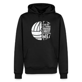 Je peux tout faire grâce au volleyball - Sweat à capuche Premium bio Homme - noir - Devant - Nico (187cm)