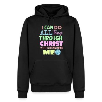 Je peux tout faire grâce au volleyball - Sweat à capuche Premium bio Homme - noir - Devant - Nico (187cm)