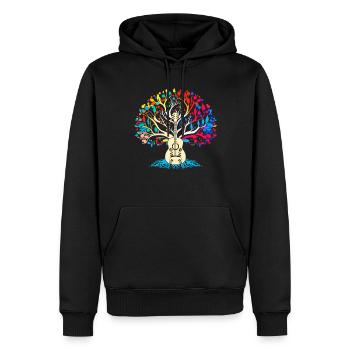 Yggdrasil Nature Musicien Arbre De Vie - Sweat à capuche Premium bio Homme - noir - Devant - Nico (187cm)