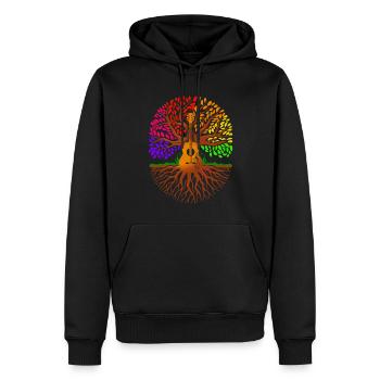 Yggdrasil Nature Musicien Arbre De Vie - Sweat à capuche Premium bio Homme - noir - Devant - Nico (187cm)