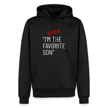 C'est officiel, je suis le fils préféré - Sweat à capuche Premium bio Homme - noir - Devant - Nico (187cm)