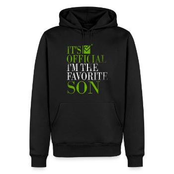 C'est officiel, je suis le fils préféré - Sweat à capuche Premium bio Homme - noir - Devant - Nico (187cm)