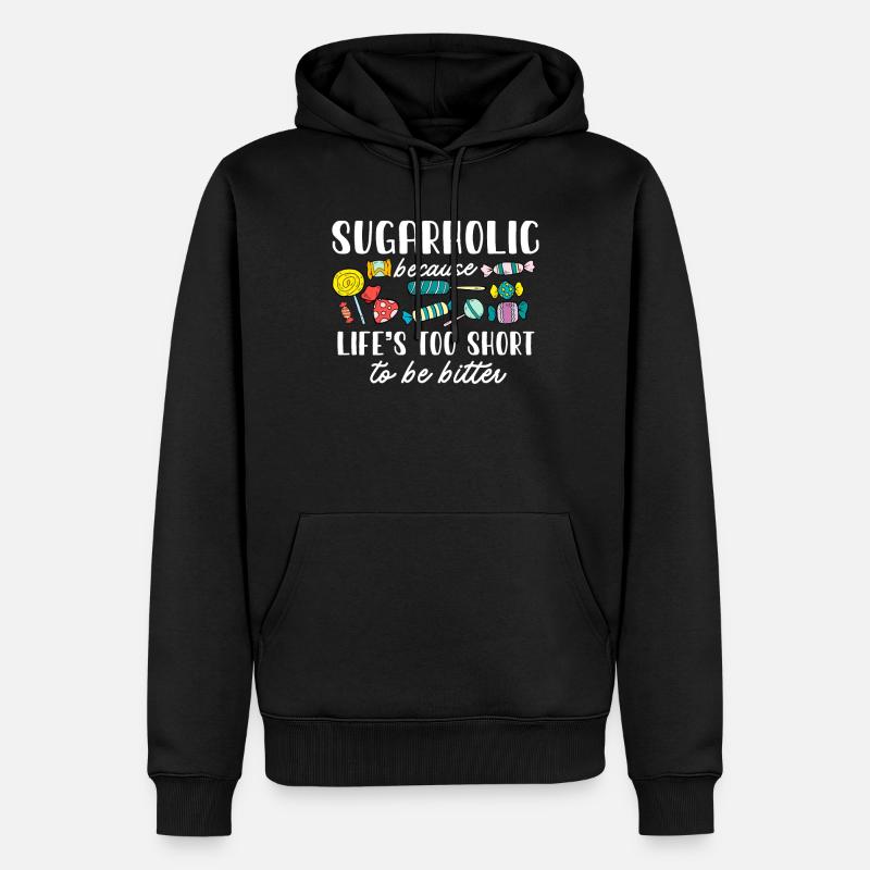 Passionné de sucreries sucrées - Sweat à capuche Premium bio Homme - noir