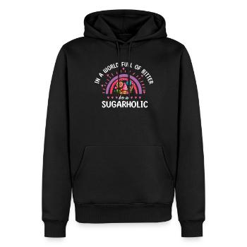 Sugarholic Sweets Zucker Süßigkeiten Enthusiast - Männer Premium Bio Hoodie - Schwarz - Vorne - Nico (187cm)