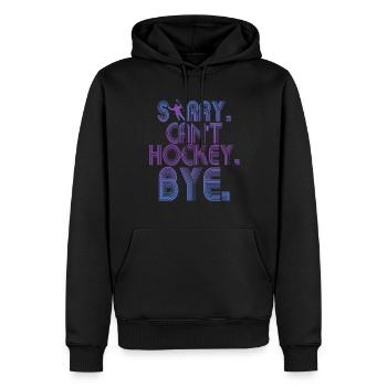 Désolé, je ne peux pas faire de hockey, au revoir, amateur de hockey - Sweat à capuche Premium bio Homme - noir - Devant - Nico (187cm)