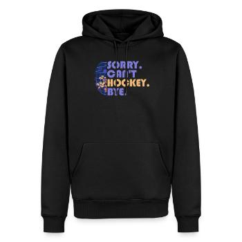 Désolé, je ne peux pas faire de hockey, au revoir, amateur de hockey - Sweat à capuche Premium bio Homme - noir - Devant - Nico (187cm)