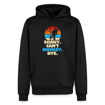Désolé, je ne peux pas faire de hockey, au revoir, amateur de hockey - Sweat à capuche Premium bio Homme - noir - Devant - Nico (187cm)