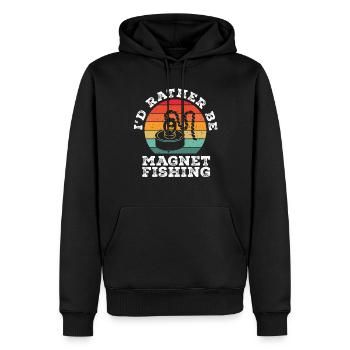 Neodym-Magnet zum Angeln, magnetischer Fischer - Männer Premium Bio Hoodie - Schwarz - Vorne - Nico (187cm)