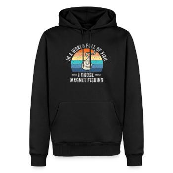 Neodym-Magnet zum Angeln, magnetischer Fischer - Männer Premium Bio Hoodie - Schwarz - Vorne - Nico (187cm)