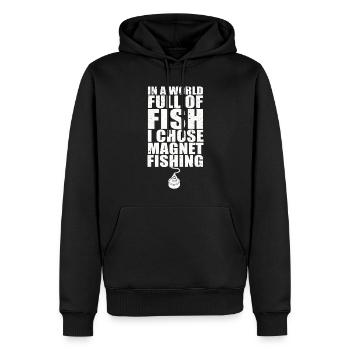 Neodym-Magnet zum Angeln, magnetischer Fischer - Männer Premium Bio Hoodie - Schwarz - Vorne - Nico (187cm)