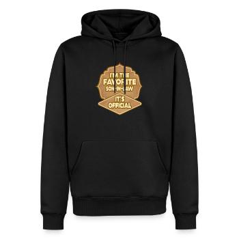 C’est le gendre préféré officiel - Sweat à capuche Premium bio Homme - noir - Devant - Nico (187cm)