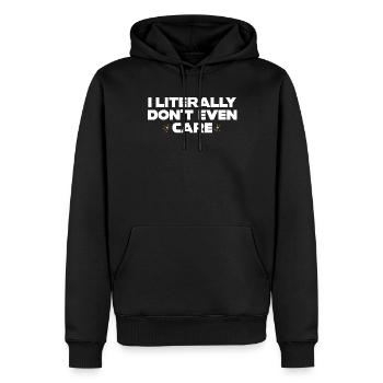 I Literally Cant Even Care - Men’s Premium Organic Hoodie - black - Front - Nico (187cm)