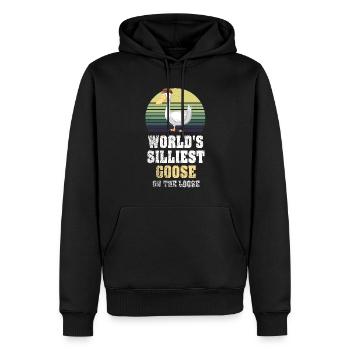 Die dümmste Gans der Welt auf freiem Fuß - Männer Premium Bio Hoodie - Schwarz - Vorne - Nico (187cm)