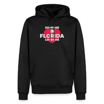 Quelqu’un en Floride m’aime - Sweat à capuche Premium bio Homme - noir - Devant - Nico (187cm)