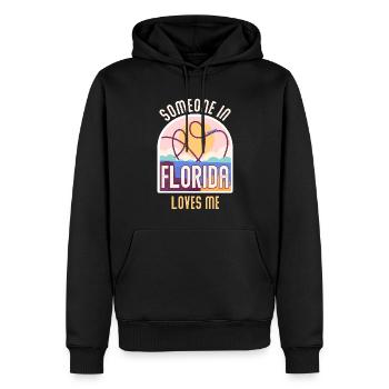 Jemand in Florida liebt mich - Männer Premium Bio Hoodie - Schwarz - Vorne - Nico (187cm)
