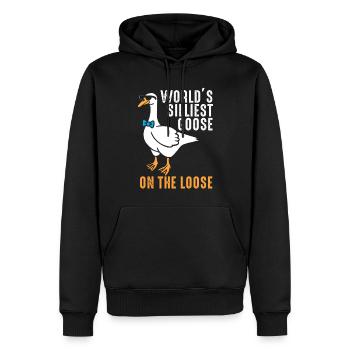 Die dümmste Gans der Welt auf freiem Fuß - Männer Premium Bio Hoodie - Schwarz - Vorne - Nico (187cm)