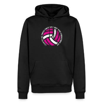 Je peux tout faire grâce au volleyball - Sweat à capuche Premium bio Homme - noir - Devant - Nico (187cm)