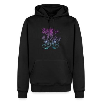 Yggdrasil Nature Musicien Arbre De Vie - Sweat à capuche Premium bio Homme - noir - Devant - Nico (187cm)