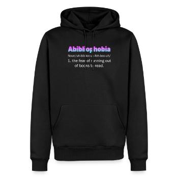 Abibliophobia Bookworm Livres de lecture - Sweat à capuche Premium bio Homme - noir - Devant - Nico (187cm)