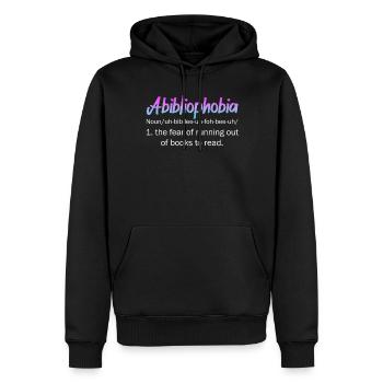 Abibliophobia Bookworm Livres de lecture - Sweat à capuche Premium bio Homme - noir - Devant - Nico (187cm)