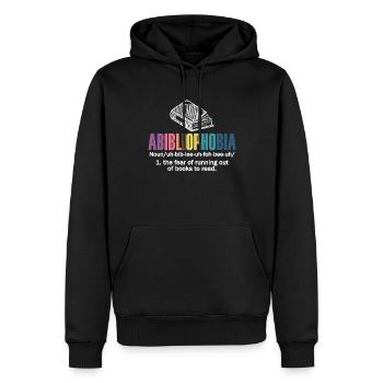 Abibliophobia Bookworm Livres de lecture - Sweat à capuche Premium bio Homme - noir - Devant - Nico (187cm)