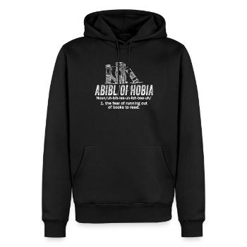 Abibliophobia Bookworm Livres de lecture - Sweat à capuche Premium bio Homme - noir - Devant - Nico (187cm)