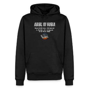 Abibliophobia Bookworm Livres de lecture - Sweat à capuche Premium bio Homme - noir - Devant - Nico (187cm)