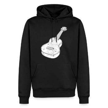Dessin de ukulélé - Sweat à capuche Premium bio Homme - noir - Devant - Nico (187cm)