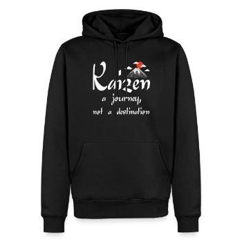 Kaizen : un voyage, pas une destination - Sweat à capuche Premium bio Homme - noir - Devant - Nico (187cm)