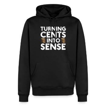 Numismatics Coin Collector Passion - Men’s Premium Organic Hoodie - black - Front - Nico (187cm)