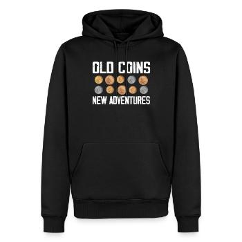 Numismatique Monnaie Collection Romaine - Sweat à capuche Premium bio Homme - noir - Devant - Nico (187cm)
