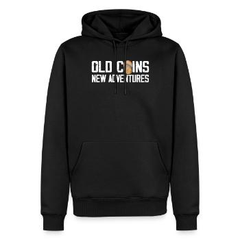 Numismatique Monnaie Collection Romaine - Sweat à capuche Premium bio Homme - noir - Devant - Nico (187cm)