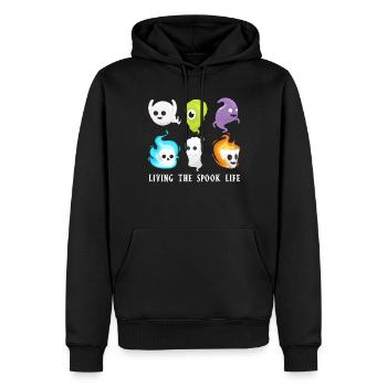 Living The Spook Life Ghost Bait - Men’s Premium Organic Hoodie - black - Front - Nico (187cm)