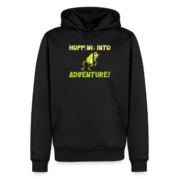 Eintauchen ins Abenteuer Frösche Natur Freude - Männer Premium Bio Hoodie - Schwarz - Vorne - Nico (187cm)