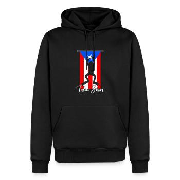 Taíno spiegelt den Stolz seiner karibischen Abstammung wider - Männer Premium Bio Hoodie - Schwarz - Vorne - Nico (187cm)