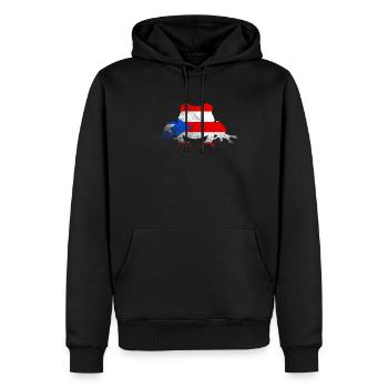 Taíno spiegelt den Stolz seiner karibischen Abstammung wider - Männer Premium Bio Hoodie - Schwarz - Vorne - Nico (187cm)