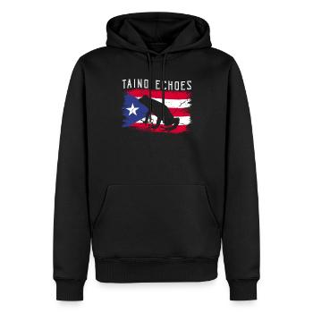 Taíno spiegelt den Stolz seiner karibischen Abstammung wider - Männer Premium Bio Hoodie - Schwarz - Vorne - Nico (187cm)