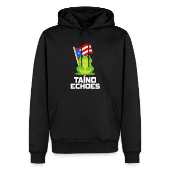 Taíno spiegelt den Stolz seiner karibischen Abstammung wider - Männer Premium Bio Hoodie - Schwarz - Vorne - Nico (187cm)