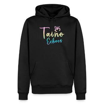 Taíno spiegelt den Stolz seiner karibischen Abstammung wider - Männer Premium Bio Hoodie - Schwarz - Vorne - Nico (187cm)