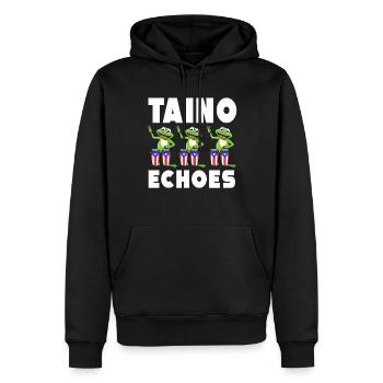 Taíno spiegelt den Stolz seiner karibischen Abstammung wider - Männer Premium Bio Hoodie - Schwarz - Vorne - Nico (187cm)