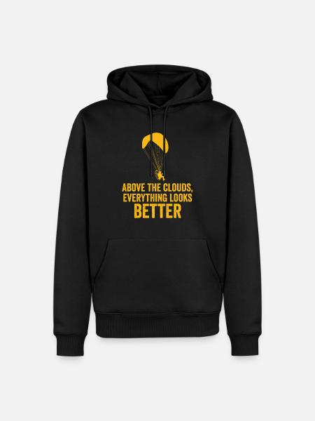 Über den Wolken Paramotor-Enthusiast - Männer Premium Bio Hoodie - Schwarz